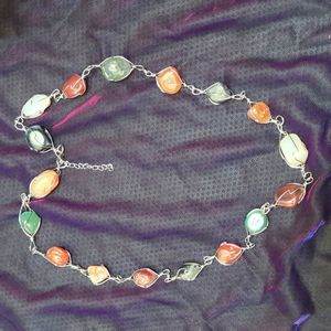 Niagara stone and metal necklace.